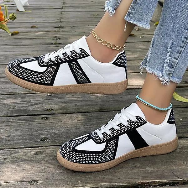 Women's Casual Color Block Lace Up Retro Sneakers 42344032S