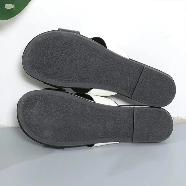 Women's Casual Contrast Color Flat Beach Slippers 63485054S