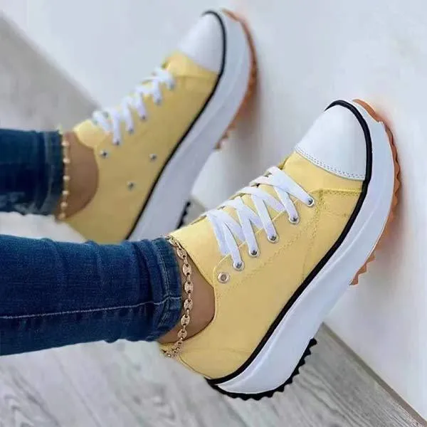 Women's Casual Lace-Up Canvas Shoes 13127332C